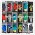 10 gauge colorful coton glove core colorful latex coated working gloves with wrinkle
